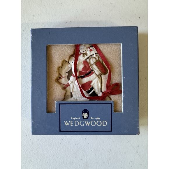 Wedgwood Vintage T’was The Night Before Christmas *in Box* Santa Ornament - Picture 1 of 5